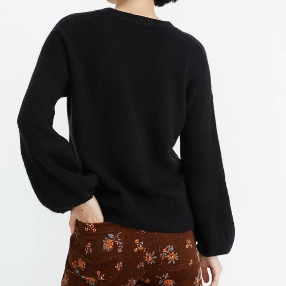 Madewell Payton Wool Alpaca Balloon Sleeves Black Sweater Size XS - Picture 10 of 10